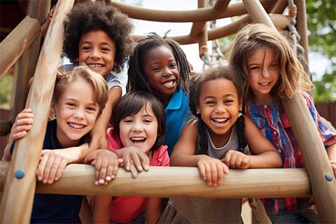 Children Playing together outside